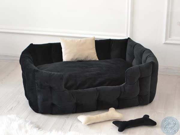 Gorgeous Dog Beds for Small Medium Large XL XXL XXXL Dogs, Rectangle Washable Dog Bed Comfortable and Pet Sofa Dog Bed for Large Medium Dogs Black Color-Large (B0C4H428X2) Amazon Price History, Amazon Price Tracker
