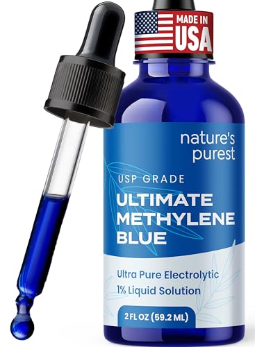 Sweat & Soul Methylene Blue Pharmaceutical Grade 2oz - Made in USA - Balanced Electrolytic 1% Solution - USP Grade, No Formaldehyde, No Alcohol, 3rd Party Tested