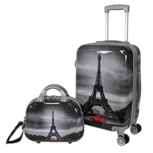 World Traveler Destination Collection 2-Piece Carry-On Luggage Set, Paris, One Size
