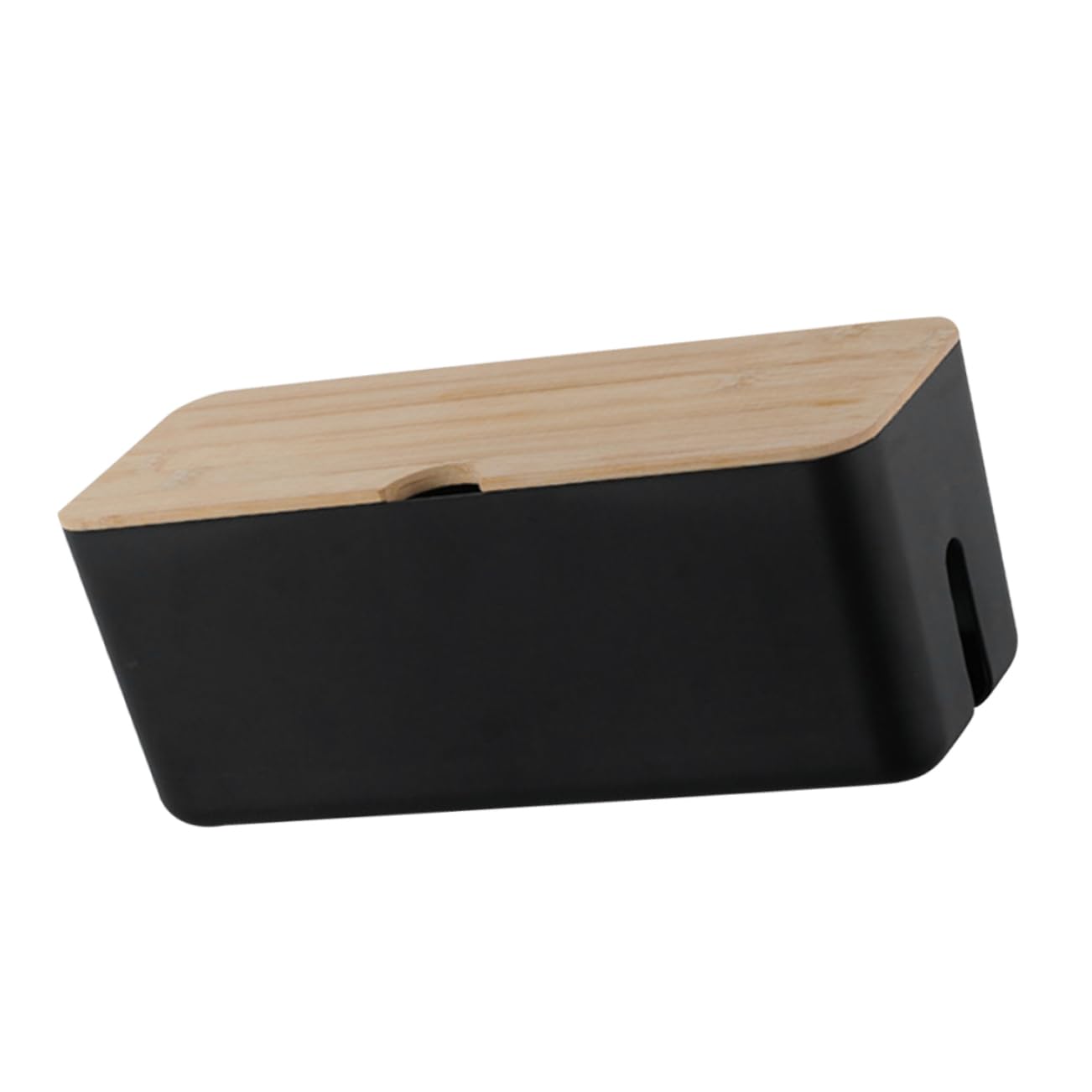 Caja Organizadora de Cables Tapa de Madera y Plástico para Oficina y Hogar