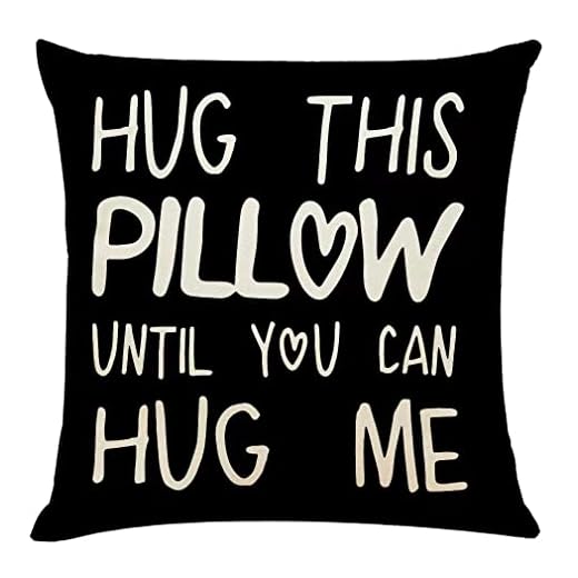 Lover Couple Sweetheart Present Sweet Sayings Hug This Pillow Until You Can Hug Me ,Decorative Throw Pillow Case 18x18 Inches, Boyfriend Girlfriend Birthday Gifts，Valentine's Day Gifts