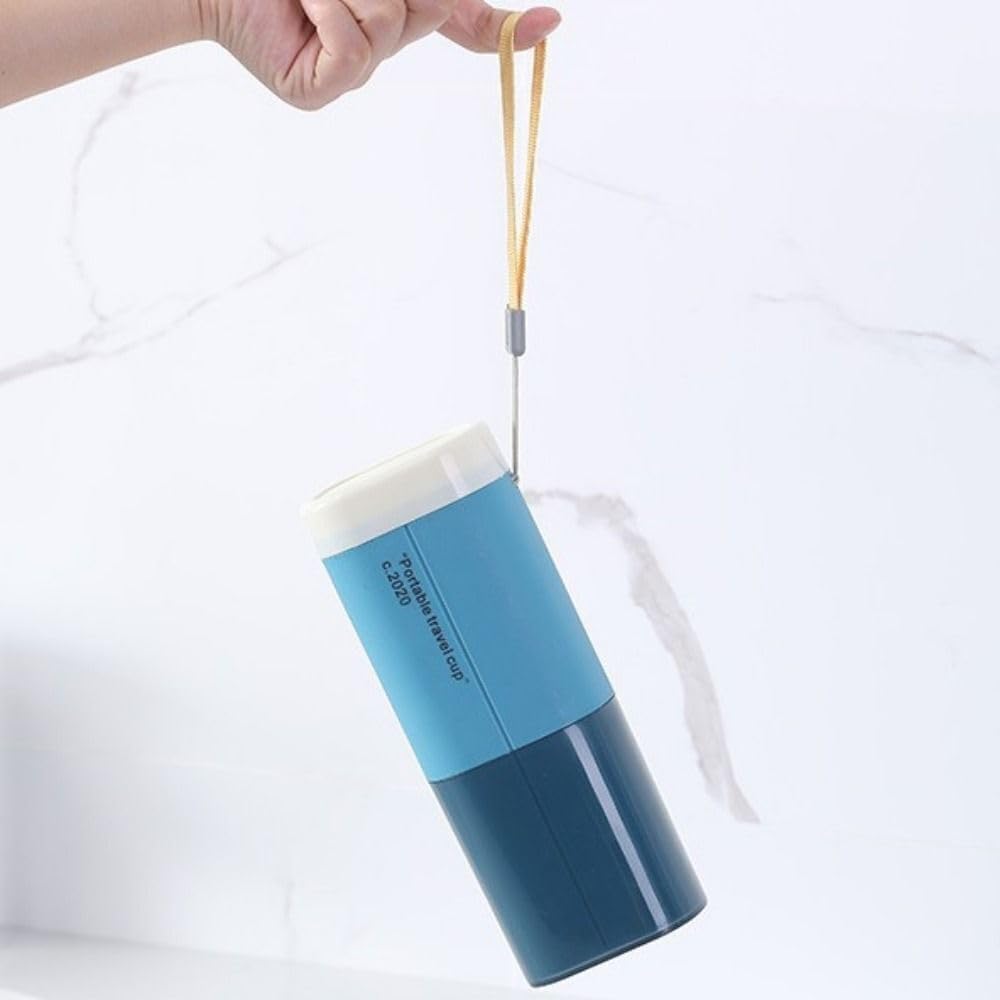 Dalveen Travel Toothbrush Case & Toothpaste Container | Leak-Proof, Portable Holder for Travel, Camping, Bathroom | Unisex, Durable Plastic(1 Piece, Blue) 2