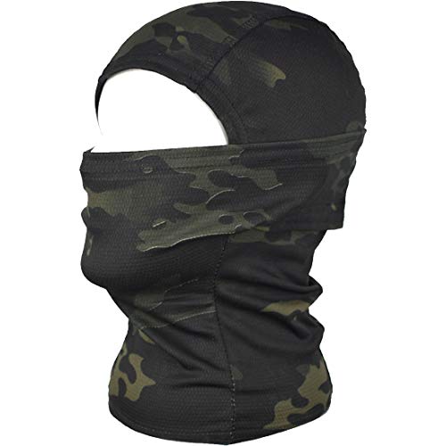 QHIU Tactique Masque Cagoules Ninja Capuche Camouflage Visage Protection Sport en Plein Air Extérieur Armée Cyclisme Paintball Airsoft Tour(2 Paquet) Cover