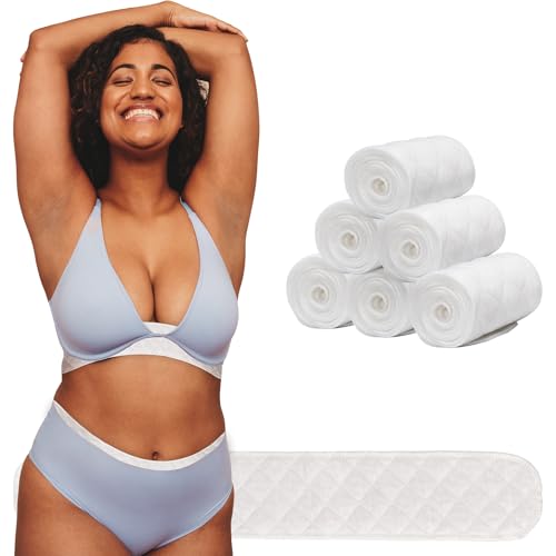 DawnBox Bra Liners to Absorb Sweat Under Breasts,20Pcs Bra Sweat Liners/Tummy Liners for Sweat Rash, Absorbent Sweat Pads, Cotton Bra Liners for Sweat Rash Plus Size for Women & Men (15.7x3 in)
