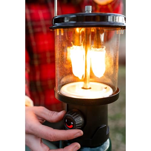 Image of Stansport Propane Mantel Lantern - Outdoor Light with Adjustable Brightness, Carry Handle, Ventilated Hood, High-Output, Portable, for Emergency, Backpacking, Camping - Mantels Included