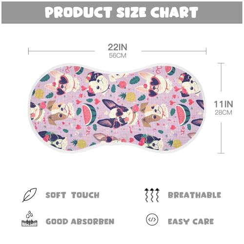 Lovely Cute Dogs Cotton burping Cloths Good Absorbent Burp Rags for Unisex boy and Girl Set of 2, 22x11in4