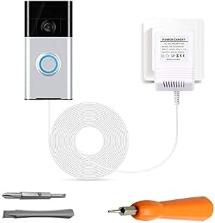 Doorbell Transformer, 24V/500mA Supply Power Adapter with Doorbell Screwdriver Compatible with Video Doorbell, 8M (315") Cable (White)