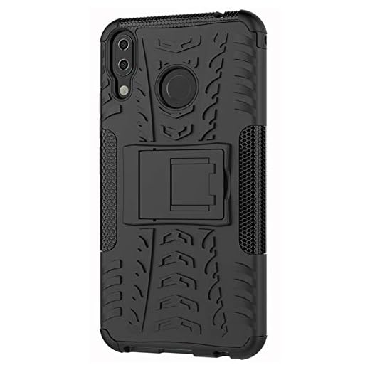 Tianqin ASUS ZenFone 5Z/ZS620KL fodral, PC 2 i 1 stötsäker hård baksida dubbelt skydd telefonskydd inbyggt stöd skyddande skal för ASUS ZenFone 5Z/ZS620KL – svart