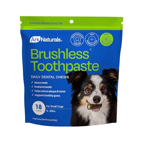 Ark Naturals Brushless Toothpaste, Dog Dental Chews for Small Breeds, Freshens Breath, Helps Reduce Plaque & Tartar, 12oz, 1 Pack