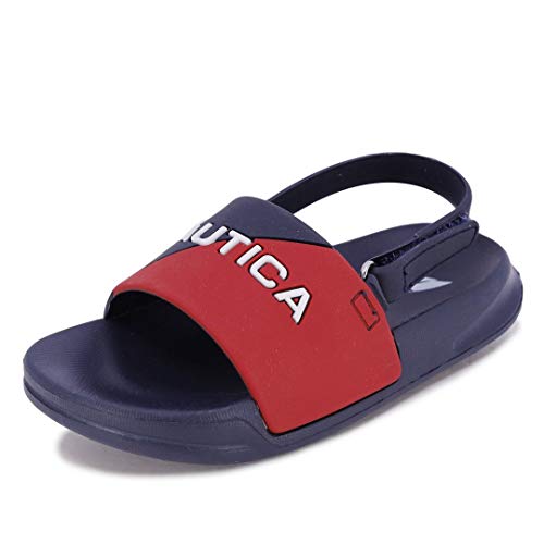 Nautica Kids Toddler Athletic Slide Pool Sandal |Boys - Girls| Toddler- Little Kid-Stono 4 Toddler-Red Navy-9