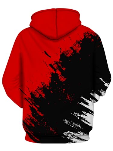 SANKILL Graphic Hoodies for Men Funny Novelty Pullover Sweatshirt Xmas Gifts Black red Anime Hoodie Cool Designs Rapper - Image 3