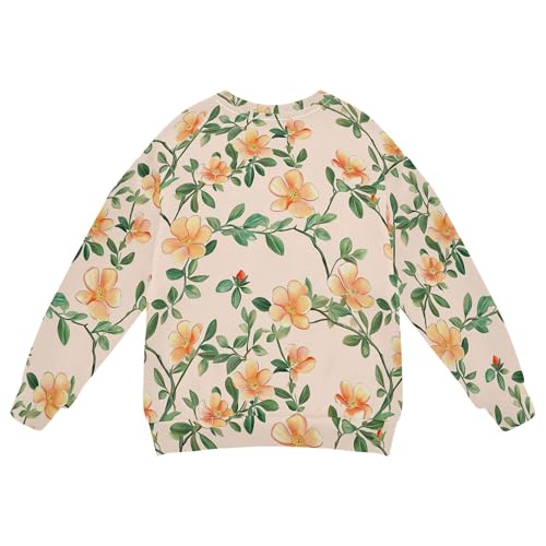 JUNZAN Chic Portulaca Grandiflora Peach Big Girls Sweatshirts Hoodies Fleece Fall Tops Shirts Sports 4T2