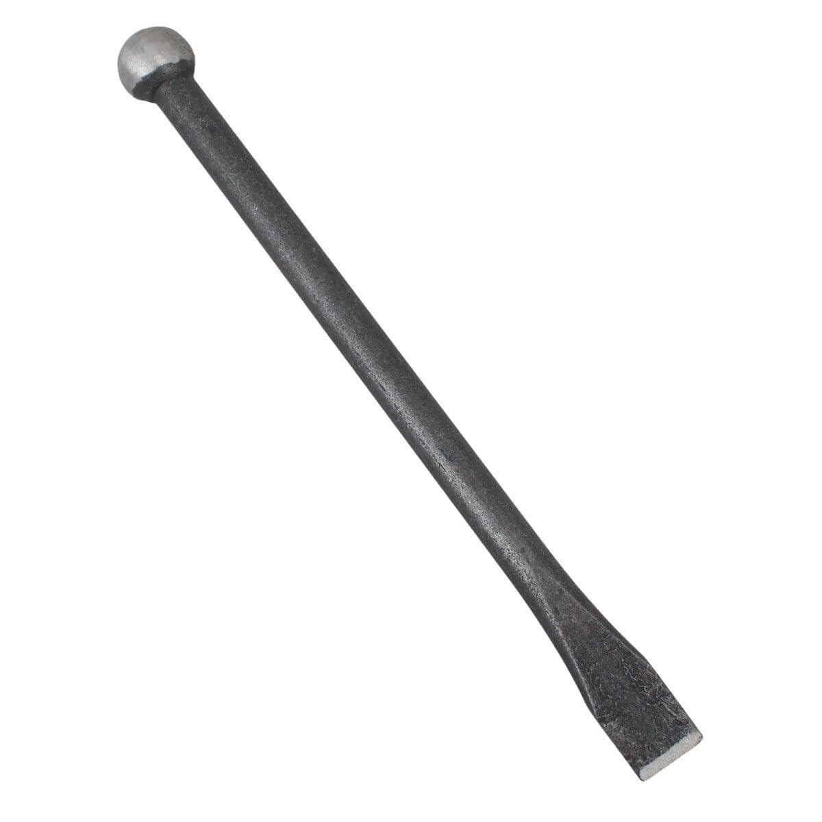 D&O - Brecheisen aus Stahl mit Meißel und Kugelkopf, 55 cm Brechstange | Hebelwerkzeug aus geschmiedetem Stahl - Ideal als Kuhfuß für Bauarbeiten - 550 mm Länge mit Meißelspitze