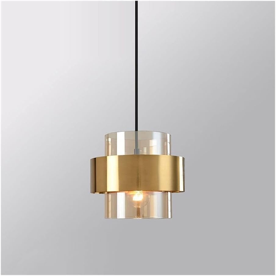 Lustre industriel verre doré crée une ambiance maison de ferme dans votre chambre