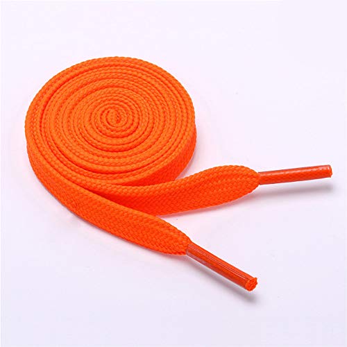 RENNICOCO 1 Paire Plat Lacets Lacets Sports décontracté Lacets de Chaussures 120 cm de Long, Orange, 120cm*1cm Cover