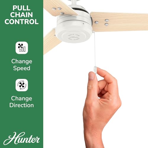 Hunter Fan 50262 Cassius 44-Inch Outdoor Ceiling Fan with Pull Chain Control, No Light, Fresh White Finish thumbnail 5
