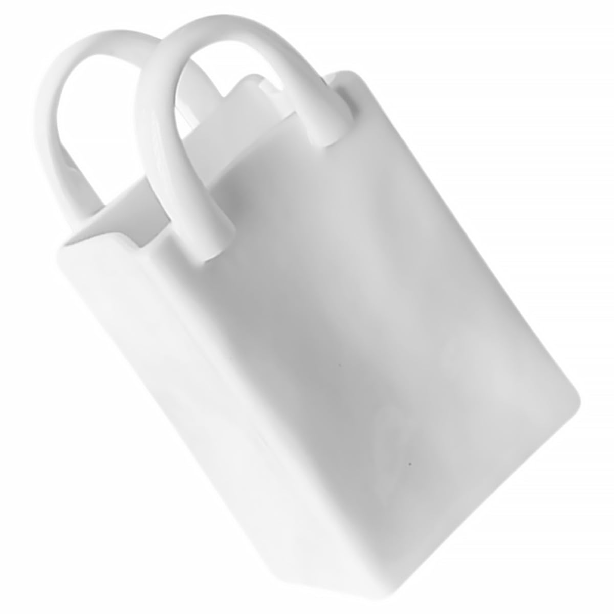 Vase en céramique blanche en forme de sac à main pour décoration maison