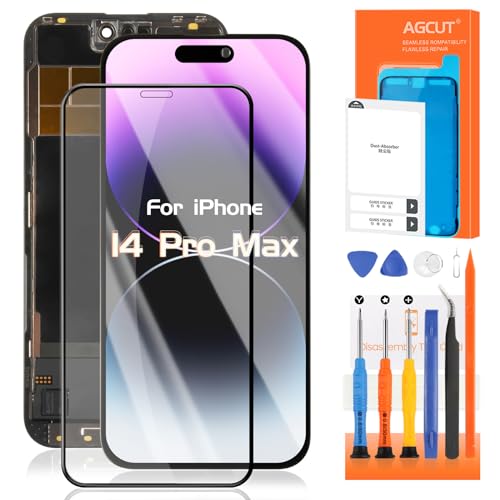 Soft OLED for iPhone 14 Pro Max Screen Replacement for iPhone 14 Pro Max LCD Display A2894 A2651 A2893 A2895 LCD Digitizer Touch Screen Assembly Repair Part with Protective Film+Tools