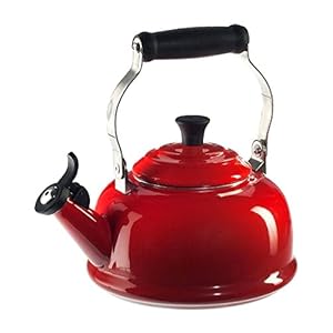 Le Creuset Enamel On Steel Whistling Tea Kettle, 1.7 qt., Cerise