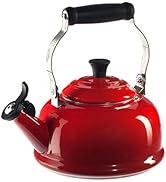 Le Creuset Enamel On Steel Whistling Tea Kettle, 1.7 qt., Cerise