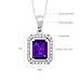 Gem Stone King 925 Sterling Silver Purple Amethyst Pendant Necklace For Women (2.61 Cttw, Gemstone Birthstone, Emerald Cut with 18 Inch Silver Chain)