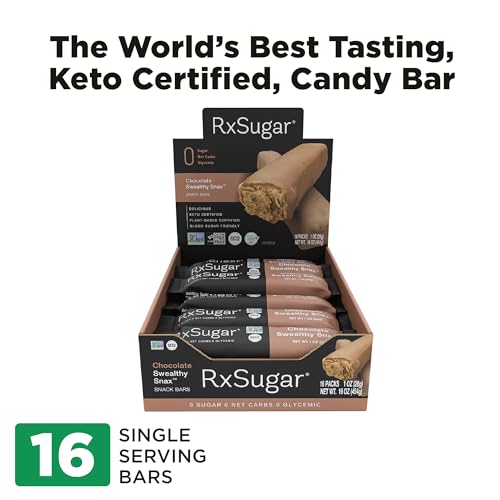 Rxsugar Chocolate Swealthy Snax, Diabetes & Keto Friendly, Sugar-Free Candy, Snack Bars Made With Allulose thumb #1