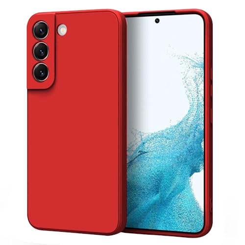 Image of Back Cover for Samsung Galaxy S22 Plus 5G | Full Camera Protection | Premium Liquid Silicon Case | Flexible Bumper Case for Samsung Galaxy S22 Plus 5G (Red)