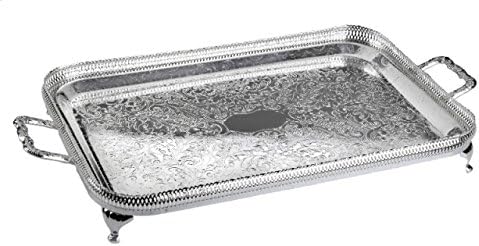 Queen Anne Gallery Tray Silver Plated with Special Tarnish Resistance Quoting Will Never Need to Polish