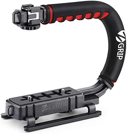 Zeadio Video Action Stabilizing Handle Grip Handheld Stabilizer with Cold Shoe Mount for All DSLR Camera Camcorder