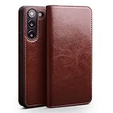 Wallet Case for Samsung Galaxy S23/S23 Plus/S23 Ultra, Handmade Genuine Leather Phone Case TPU Shell
