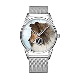 Mineralglasuhr mit hoher Härte: Kratzfest, schlagfest, super leicht abzulesen. Ein dickes und bequemes Edelstahlarmband bietet angenehmen Tragekomfort