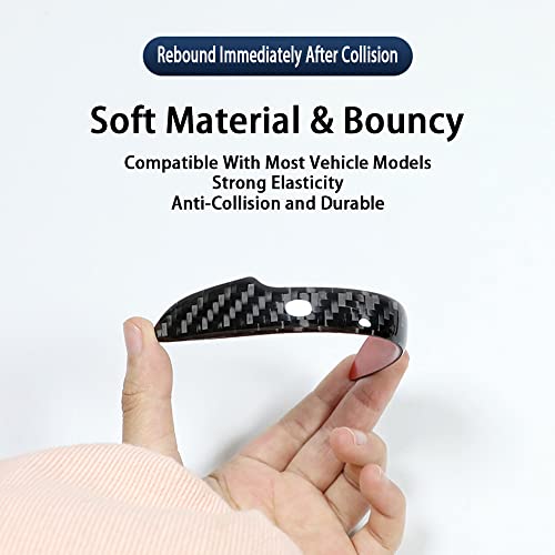Image of Anti-Scratch Protector Trim,Carbon Fiber Emblem Door Open Rearview Mirror Shell Protector Side Mark Stickers Decals Badge Labeling Sports Decoration Lossless Installtion Accessories 6 Packs