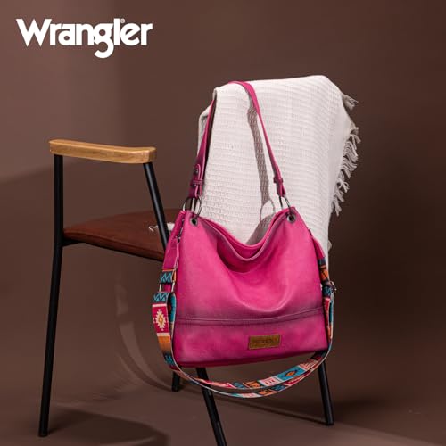 Image of Wrangler Hobo Bags for Women Vegan Leather Top Handle Shoulder Purses and Handbags