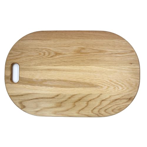 LUX Extra Large American Oak Wood Oversized Serving & Charcuterie Board 20.5' x 13'| Oval Cheese Board With Handle for Cheeses, Meats, Crackers, Wine | Unique Gift for Wedding, Housewarming & Party