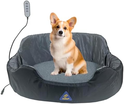 Self-Warming Heated Orthopedic Dog Bed with Dual-Side Comfort (Gr...