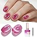 Double Rhythm 0.5 Oz Cat Eye Gel Polish with Magnet Same Color Same Bottle Holographic Glitter Shimmer Translucent Color Salon 15 ML Magnetic Nail Art (Purple Pink-MC1169)