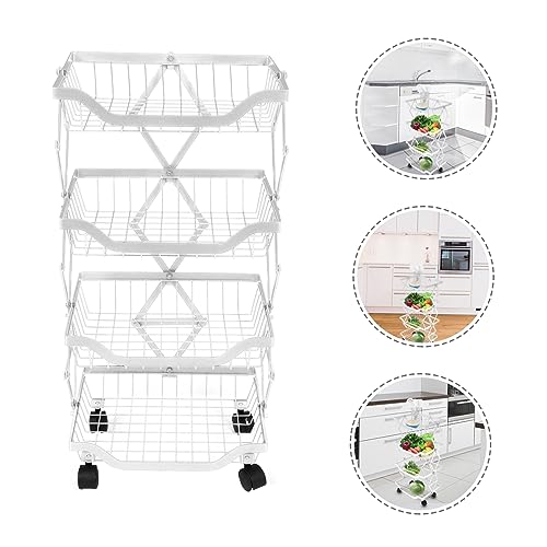 DOITOOL 1Pc Dobrado Frutas Azul Revista Titular Carrinho Prateleira De Armazenamento Rack De Armazen