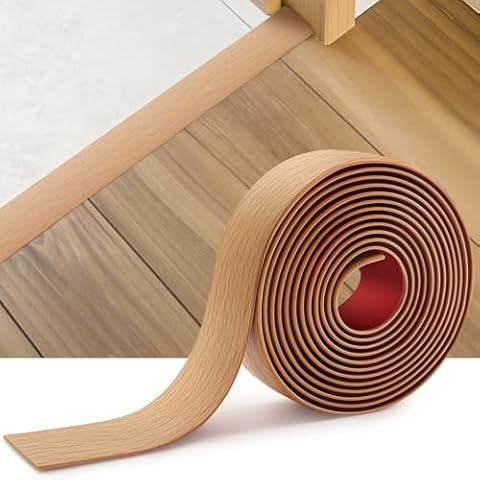 INMOZATA 10Ft Floor Transition Strip, Self Adhesive Vinyl Cover Floor Strip Laminate Flat Divider Flooring for Joining Floor Gaps, Carpet, Threshold Cover, Doorway Transitions Strip(Aspen Yellow) Cover