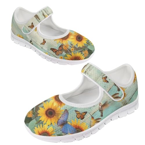JoyLamoria Women’s Breathable Walking Shoes Trainer Sport Sneakers Adjustable Flats,Tropical Sloth Palm Leaves Print2