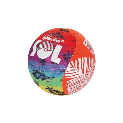 Sunflex x Waboba SOL Ball | Wasserball | Bounce auf dem Wasser | weich & griffig | Farbwechsel bei Sonne | planschen für Kinder & Erwachsene | wasserfest | Jede Art von Gewässer (Rot Palmleaves)
