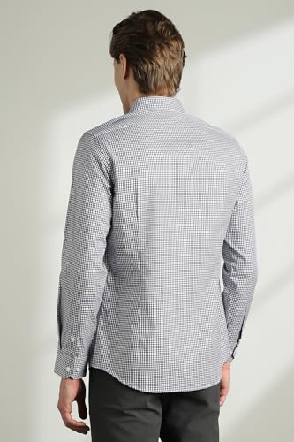 Image of Van Heusen Formal Checkered Shirt for Men| Premium Cotton| Full Sleeves| Slim Fit |Breathable Fabric