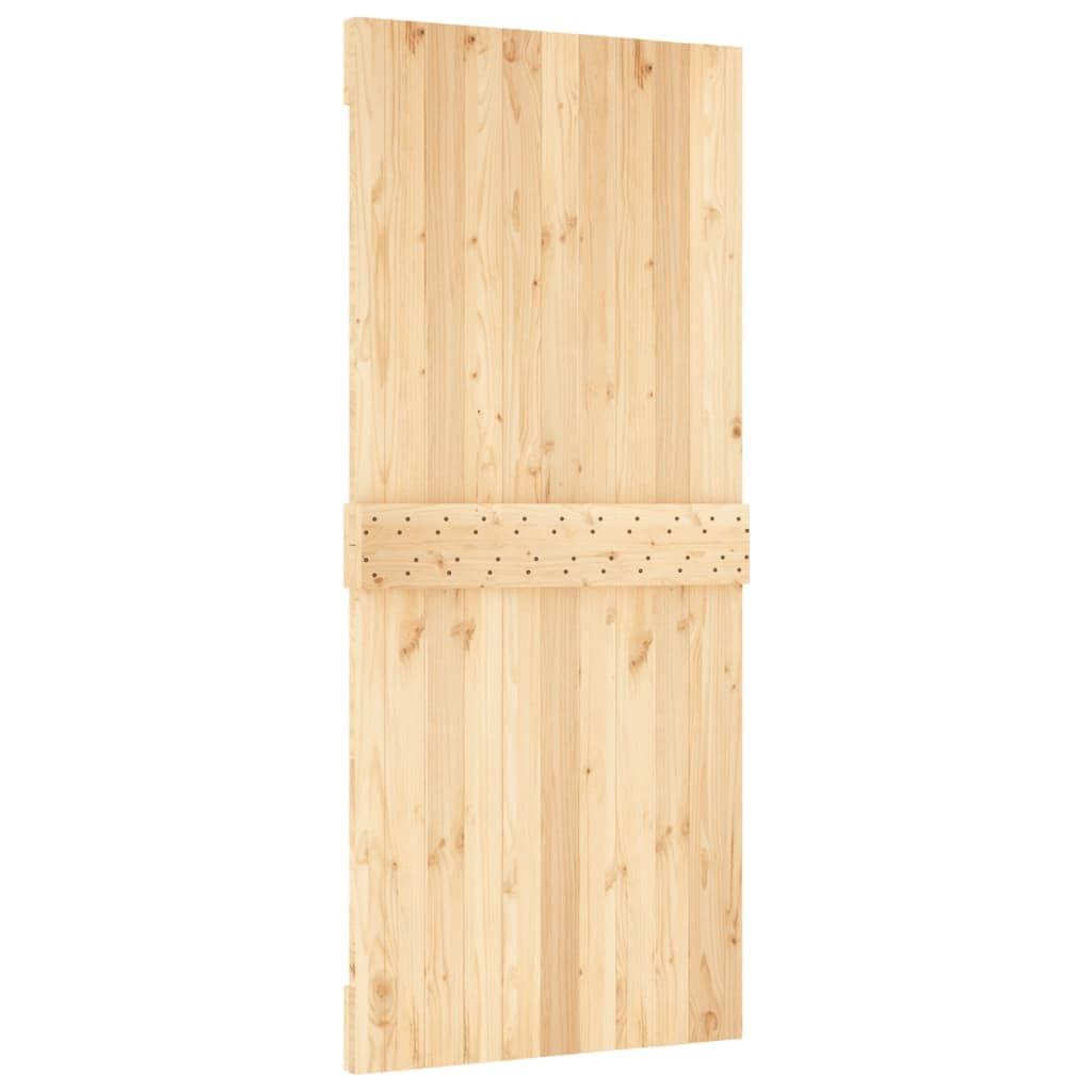 Porte 90x210 cm Bois Massif de Pin Panneau Suspendu en Bois Porte Interieur Bois Porte Bois Porte Coulissante Bois Porte Coulissante sur Rail Porte de Grange Meuble Porte Coulissante