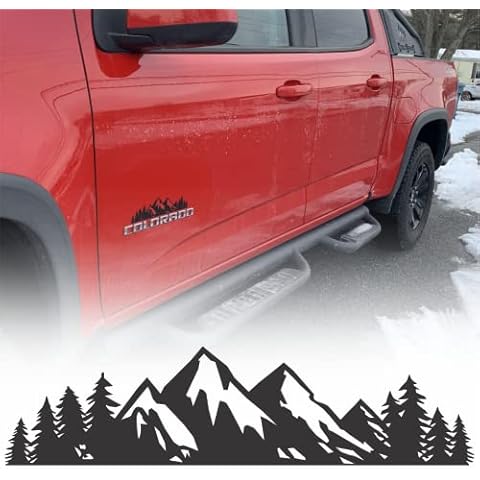 Byzee Vinyl Mountain Decal, Tree Sticker for Trunk Rear Premium Vinyl Graphic for Vehicle Badge or Emblem | Camper Van Accessories, Great Gift Idea for Camping, Hiking, Outdoor Adventure Enthusiast Cover