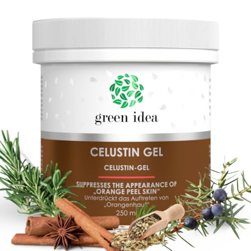 Green idea – crema anticelulítica con aceite de canela, enebro e hinojo – gel reafirmante intensivo contra la celulitis – crema reafirmante corporal – reduce la piel de naranja – 250 ml