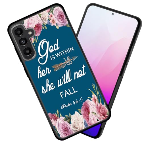 smauncucn for Galaxy S25 Plus Case,Slim Anti-Scratch Tire Anti-Skid Edges Shockproof TPU Back Protective Cover Case for Samsung Galaxy S25 Plus 6.7 inch 2025,Pink Flower Bible Verse Psalm 46:5