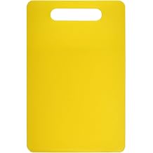 Fotouzy Plastic Utility Cutting Board with Handles, Food Safe PP Material, BPA Free, Dishwasher Safe, Thick Chopping Board, Large Size, Easy Grip Handle, for Kitchen Yellow,14.2 x 9"