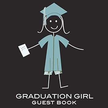 Paperback Graduation Girl Guest Book: Light Blue Gown School Spirit Keepsake Registry Book