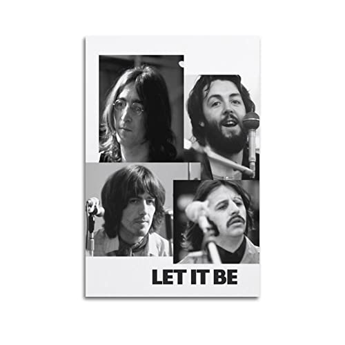 Poster décoratif sur toile The Beatles Star noir et blanc – Impression d’art moderne pour chambre à coucher – 60 x 90 cm - Les Beatles, Paul McCartney, John Lennon, RIngo Starr, George Harrison Poster décoratif sur toile The Beatles Star noir et blanc - Impression d'art moderne pour chambre à coucher - 60 x 90 cm