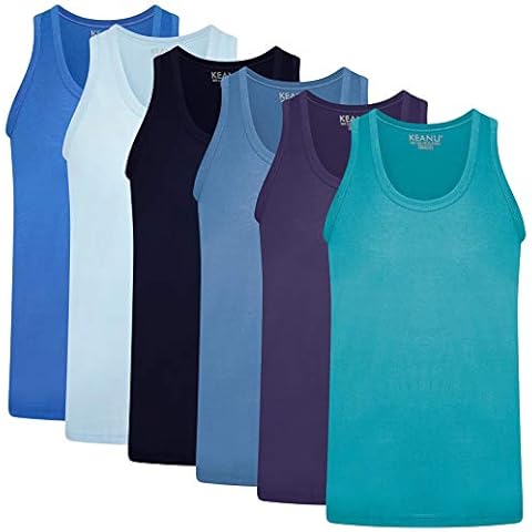 Keanu Mens Fitted 100% Cotton Vests Pack of 6 Cover