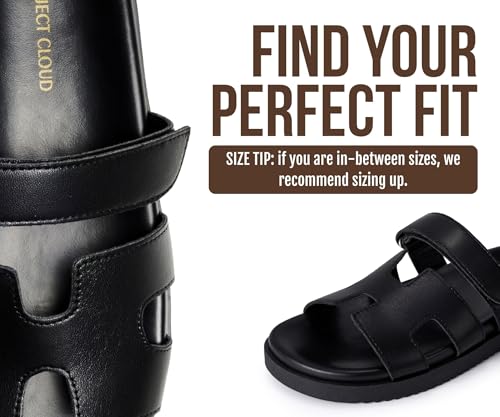 Image of Project Cloud 100% Genuine Leather Sandals for Women Footwear - Stylish Womens Sandals with Plush & Soft Insole - Non-Slip and Water-Resistant Beach Sandals Slides for Women (Mayvy)
